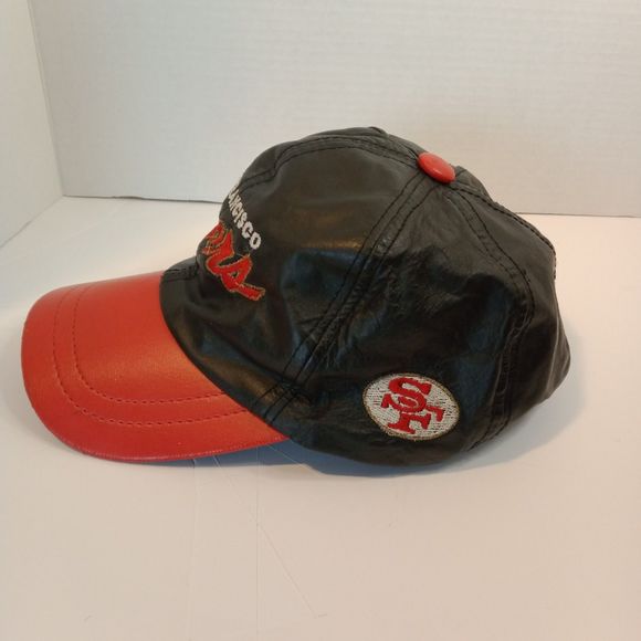 NFL San Francisco 49ers Leather Cap OSFA Made in USA - Picture 3 of 10